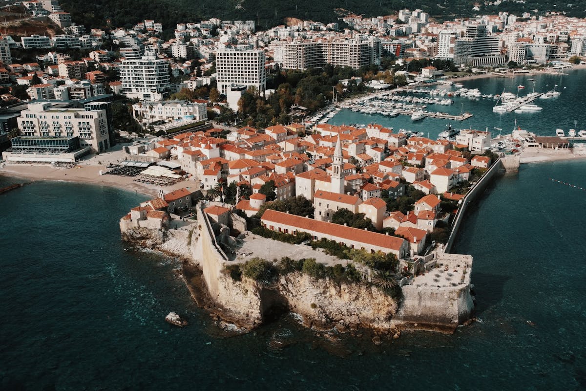 Narrow stone lanes inside Budva Old Town